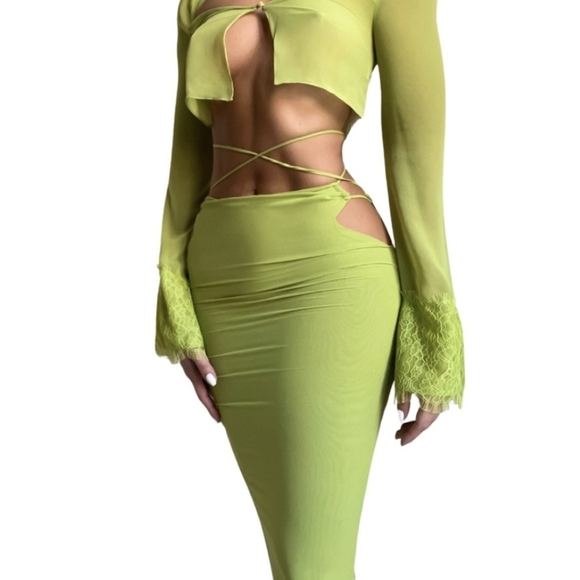 NWT HOUSE OF CB Madeline Maxi Skirt Black L Large - Picture 6 of 9